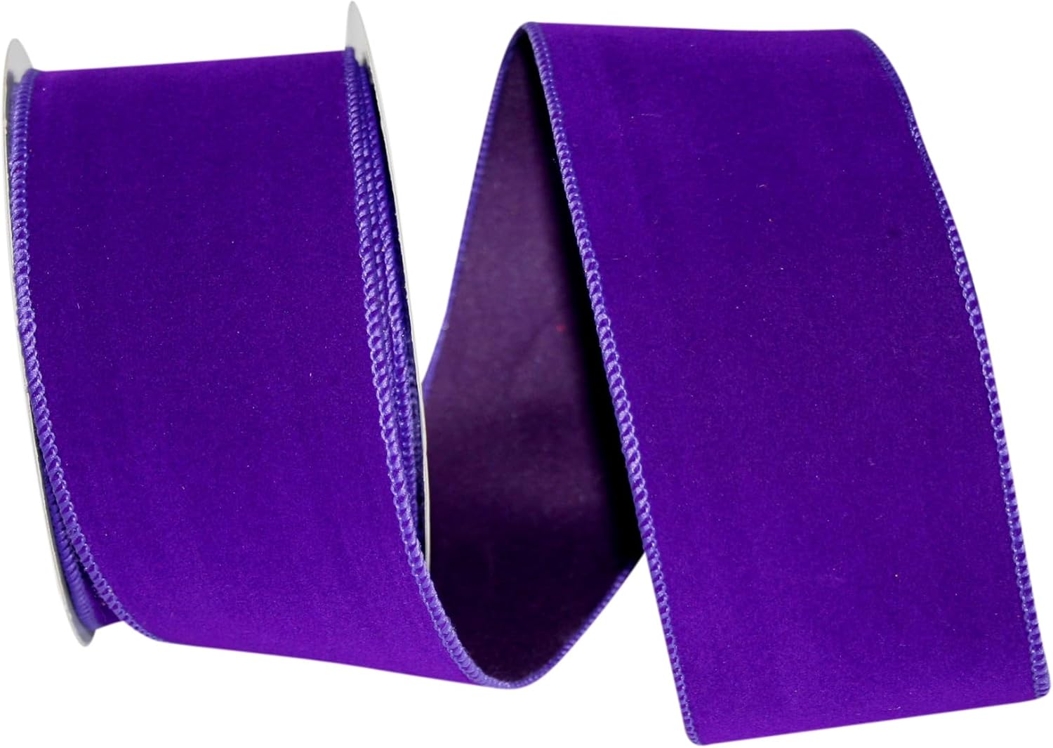 Reliant Ribbon 92799W-064-40F Velvet Color Wired Edge Ribbon, 2-1/2 Inch X 10 Yards, Purple