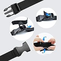 Vista 3 de 3 piezas de correas de amarre negras ajustables de nylon con hebillas de 1" x 47" (3.9 pies) con liberación rápida, correas de amarre