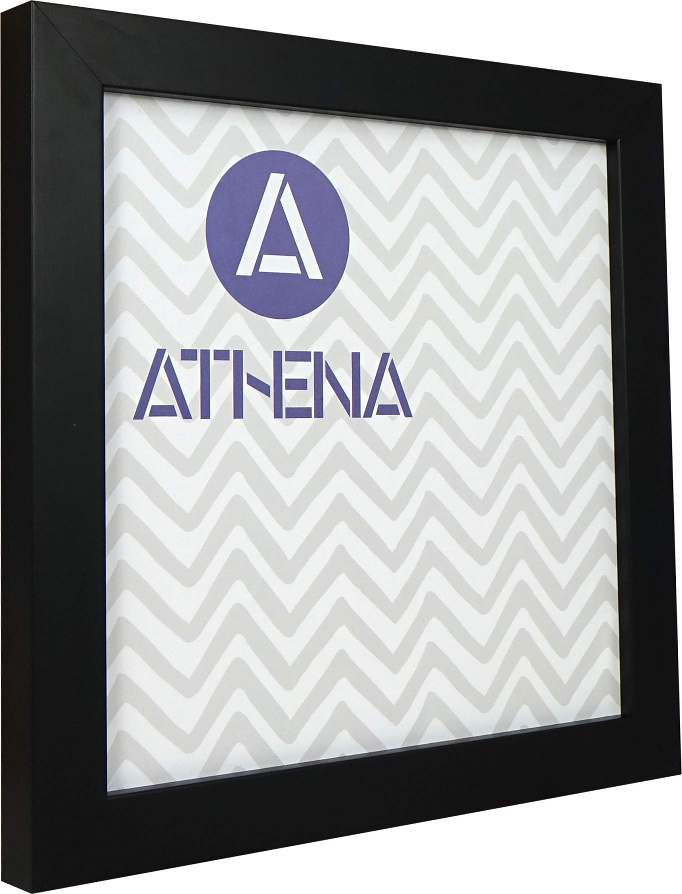 Athena Black Matt Block Premium Wood Picture Frame (30 X 30Cm) Portrait Or Landscape Photo Frame With Clear Styrene Sheet & Wall Mounted Hook For Pictures, Posters, Certificate Frame