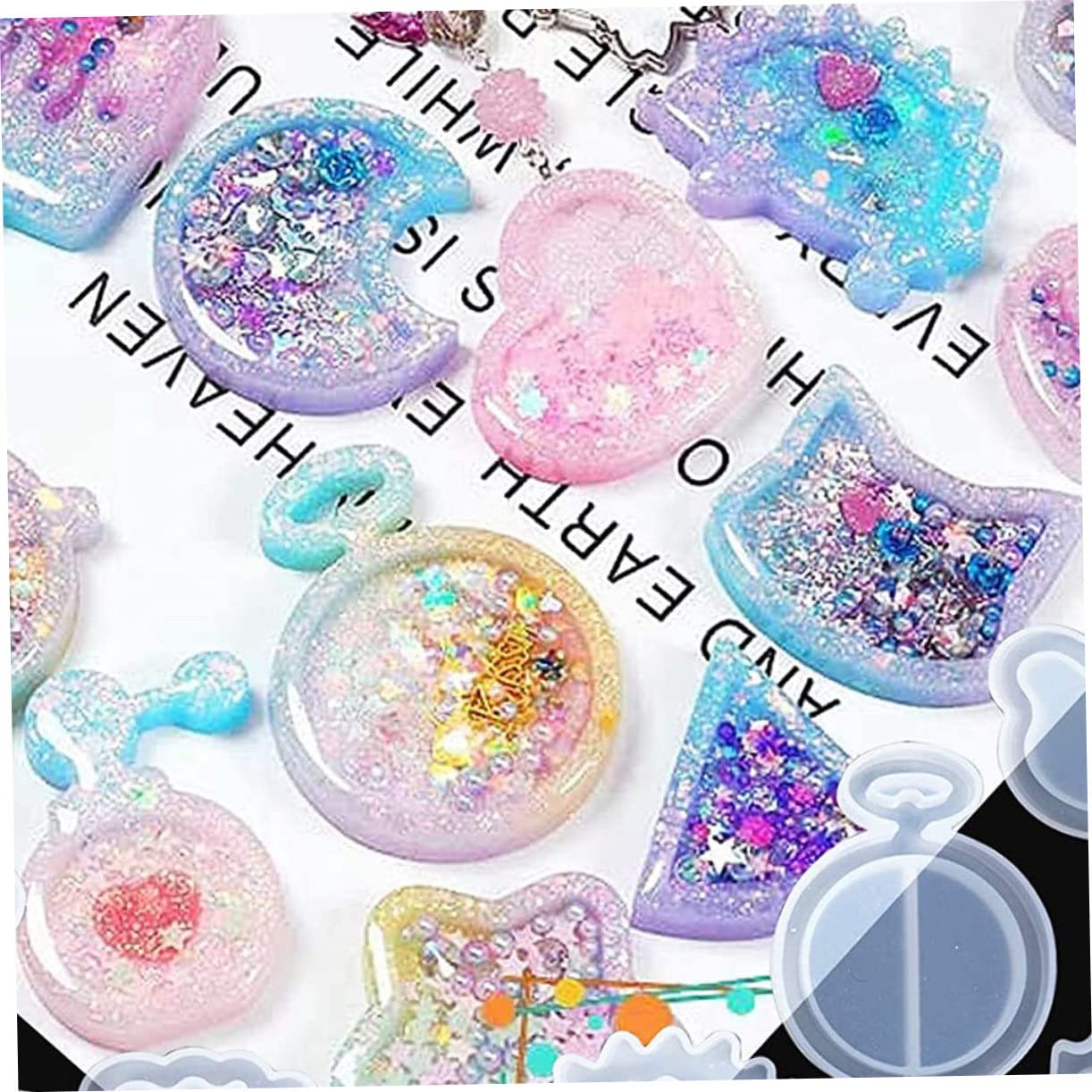 TEHAUX 2sets Stampo Silicone Per Pendenti Resina Epossidica Modelli Per Creazioni Fai Da Te Facile Da Separare e Riutilizzabile Per Gioielli Unici e Personalizzati