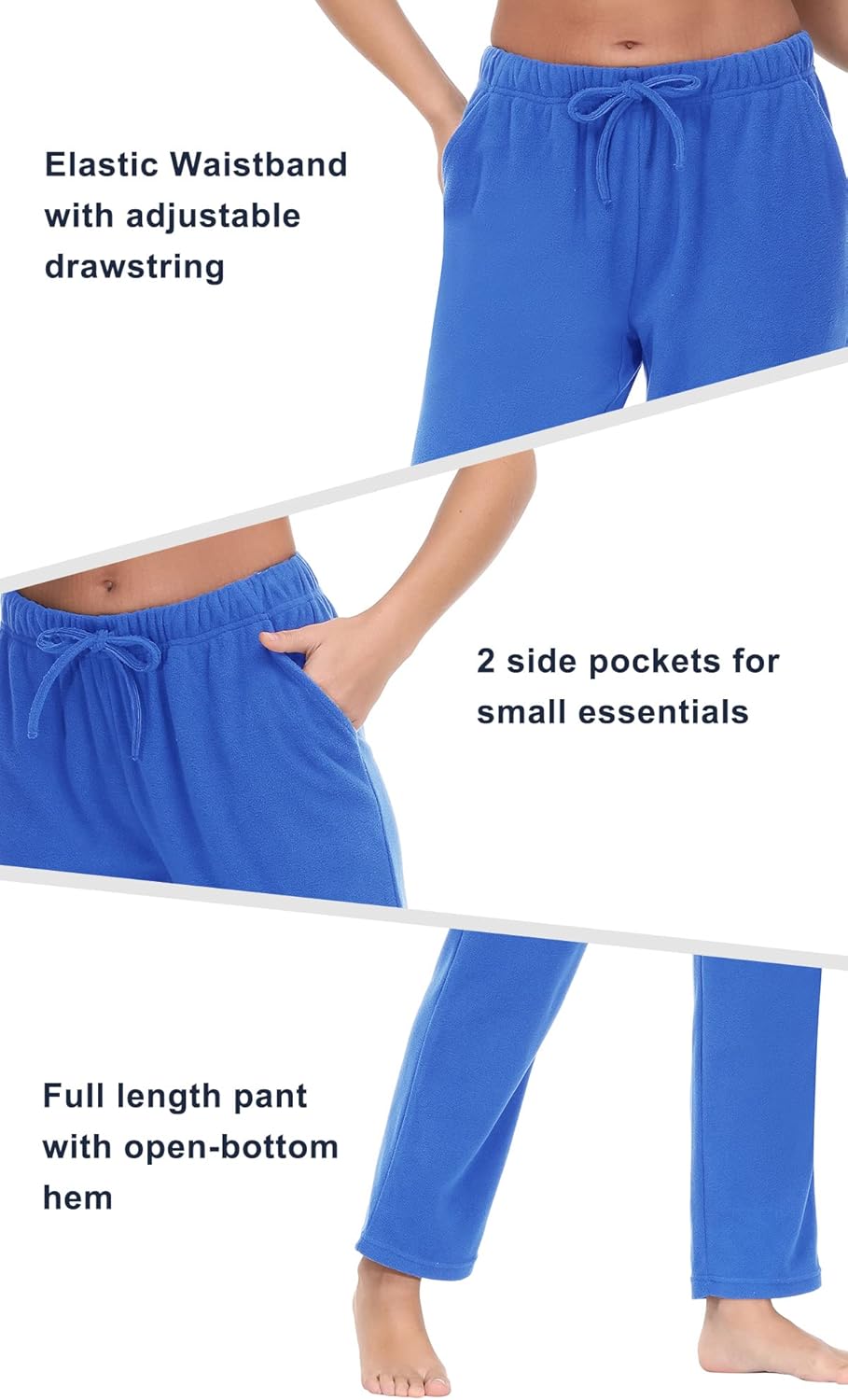 COZZIPLUS Women Fleece Pants, Lightweight Polar Fleece Lounge Sweatpants for Women, Straight Leg Pajama Pants with Pockets - Image 5