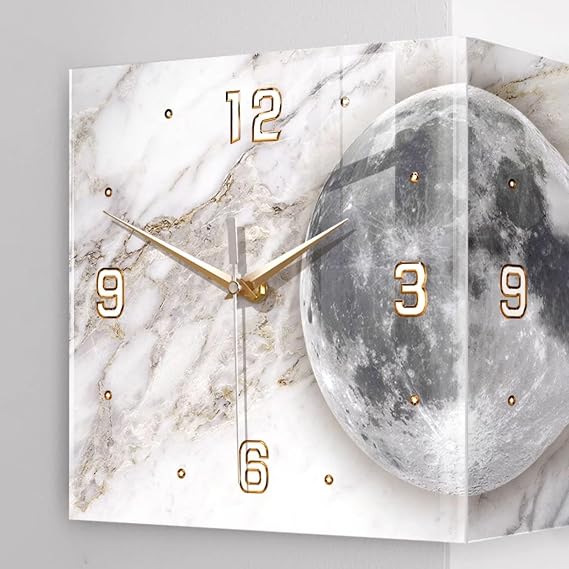 Corner Modern Wall Clock with Light, Led Wall Clock Double Sided Wall Clock Decorative Wall Clock Digital Corner Wall Clock for Bedroom Living Room Home Decor(10'', Sensor Switch), 1960885