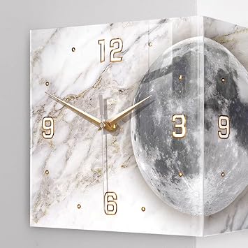 Corner Modern Wall Clock with Light, Led Wall Clock Double Sided Wall Clock Decorative Wall Clock Digital Corner Wall Clock for Bedroom Living Room Home Decor(10'', Sensor Switch), 1960885