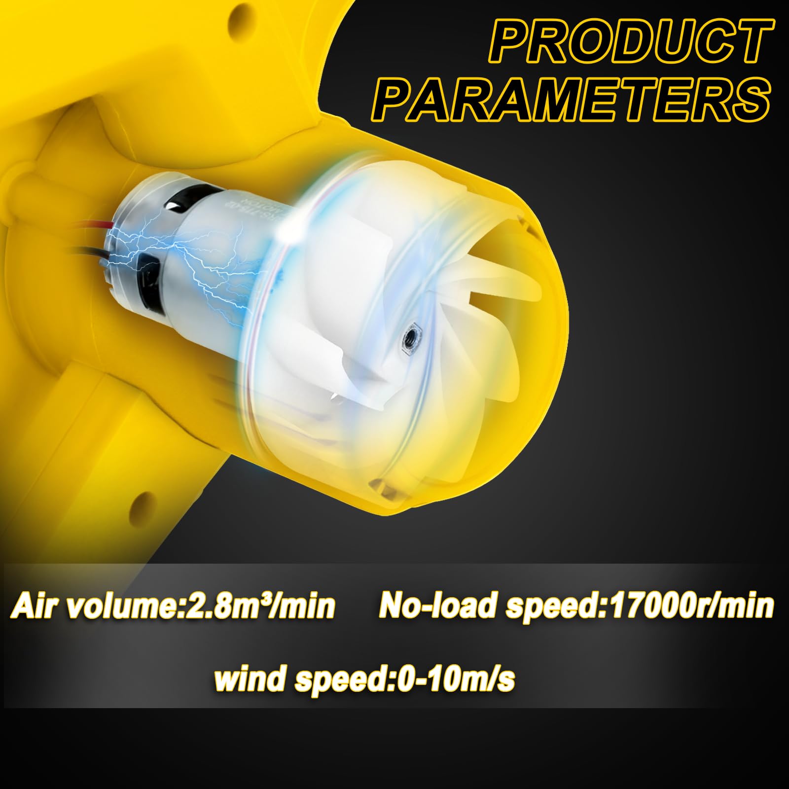 Soplador de hojas de aire inalámbrico para De-Walt 20 V, motor de cepillado, 17000 r/min, aspiradora de mano 2 en 1, herramientas eléctricas de viento fuerte, para inflar, soplar, hojas,