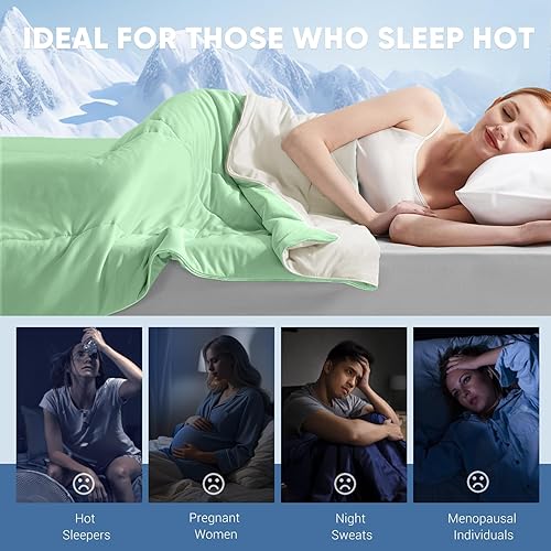 Miniatura 7 de Elegear Edredón refrescante Queen absorbe el calor corporal para mantenerse fresco, cobija refrescante para personas que duermen con calor,
