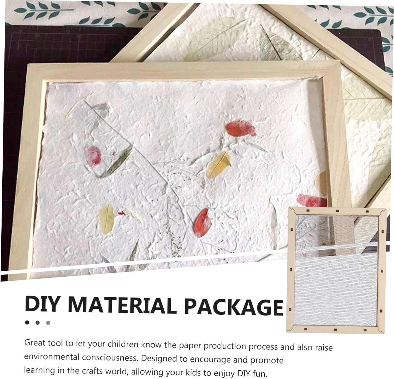Garneck 2pcs Traditional Paper Making Frame Paper Making Tool Supplies Mesh Mold for Diy