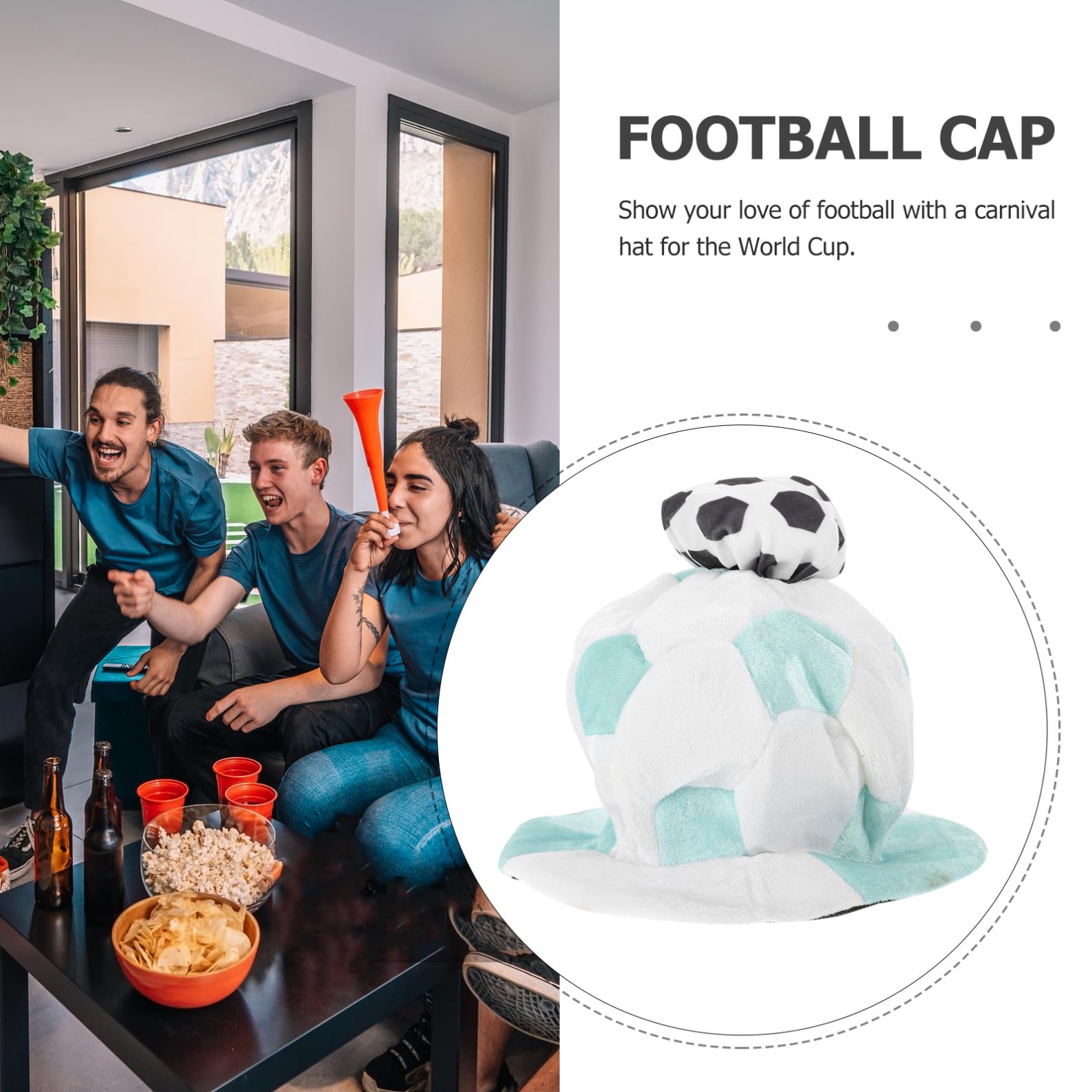 ibasenice Cappellino da Cheerleader A Tema Calcio da 5 Pezzi Realizzato per Gli Appassionati di Sport in Materiale Leggero E Flessibile Stile Squadra