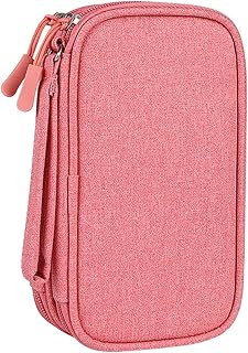 IEUDNS Electronics Organizer, Cable Storage Bag, Office Dustproof Electronics Accessories Cases for USB Drive, Drive, Flash Drive Cords, 2 Layer Pink