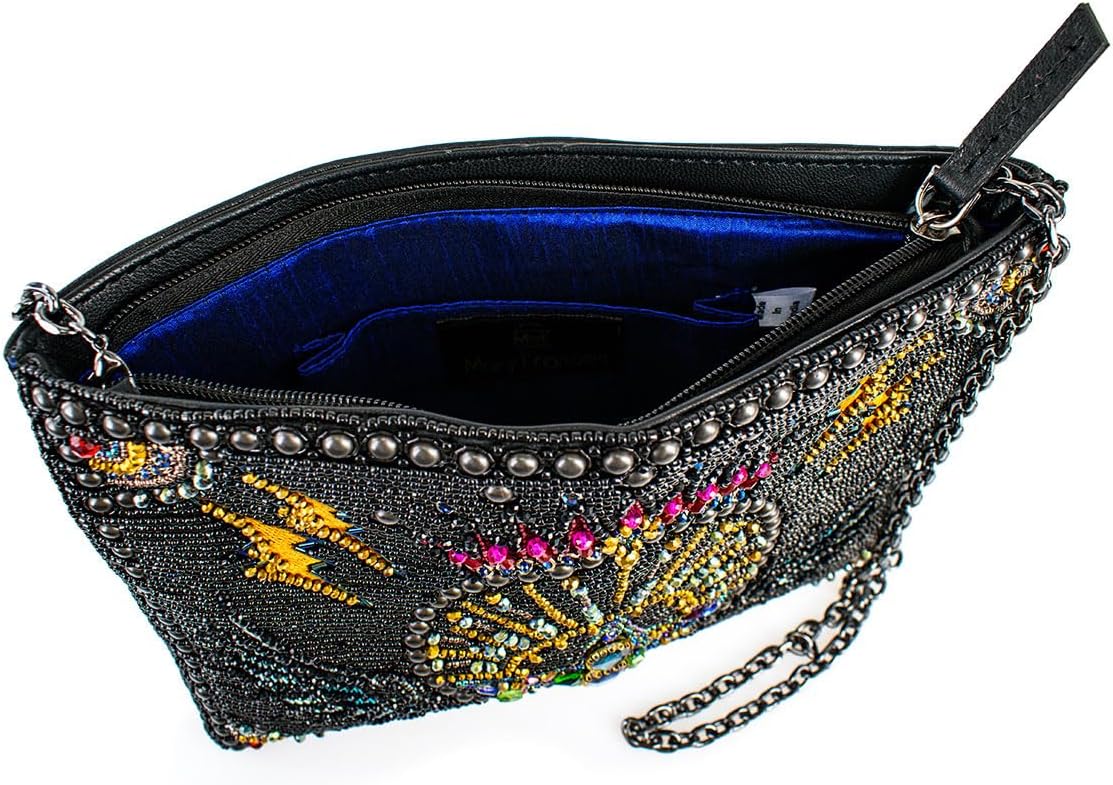 Mary Frances Starstruck Beaded Crossbody Handbag with Celestial Star Motif and Luxe Leather Accents Evening Bag, Multicolor