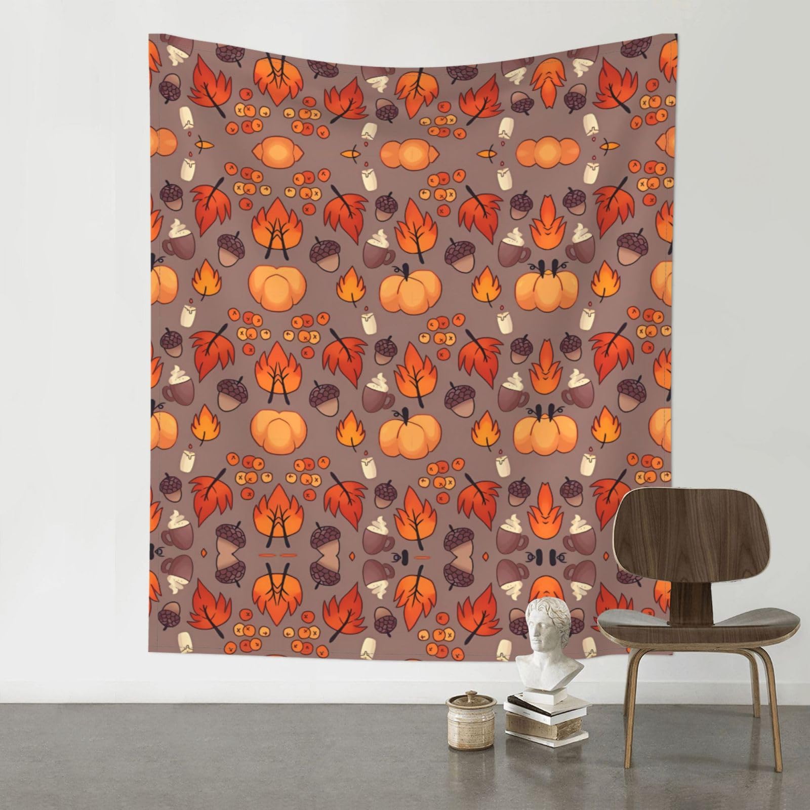 WHJSHOP Fall Prints Original Wall Tapestry 60x51in – Boho Throw Blanket for Dorm Decor, Beach Picnic, & Bedroom Layering