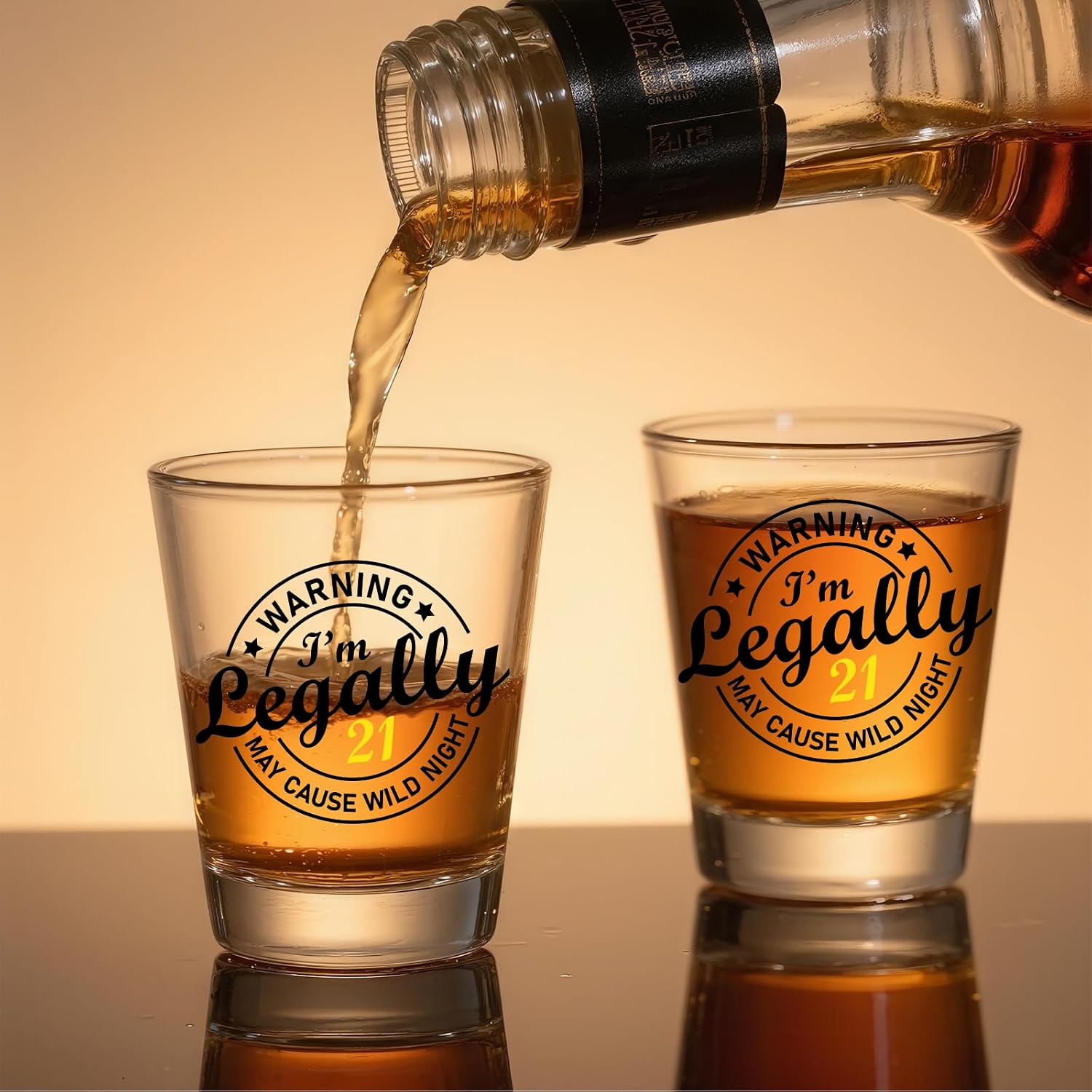 LOVEVOYAGE 21st Birthday Gifts for Him - I’m Legally 21 Birthday Shot Glass with Gift Box, Blue 2005 Turning 21 Bday Presents & Decorations for Son, Brother, Best Friend