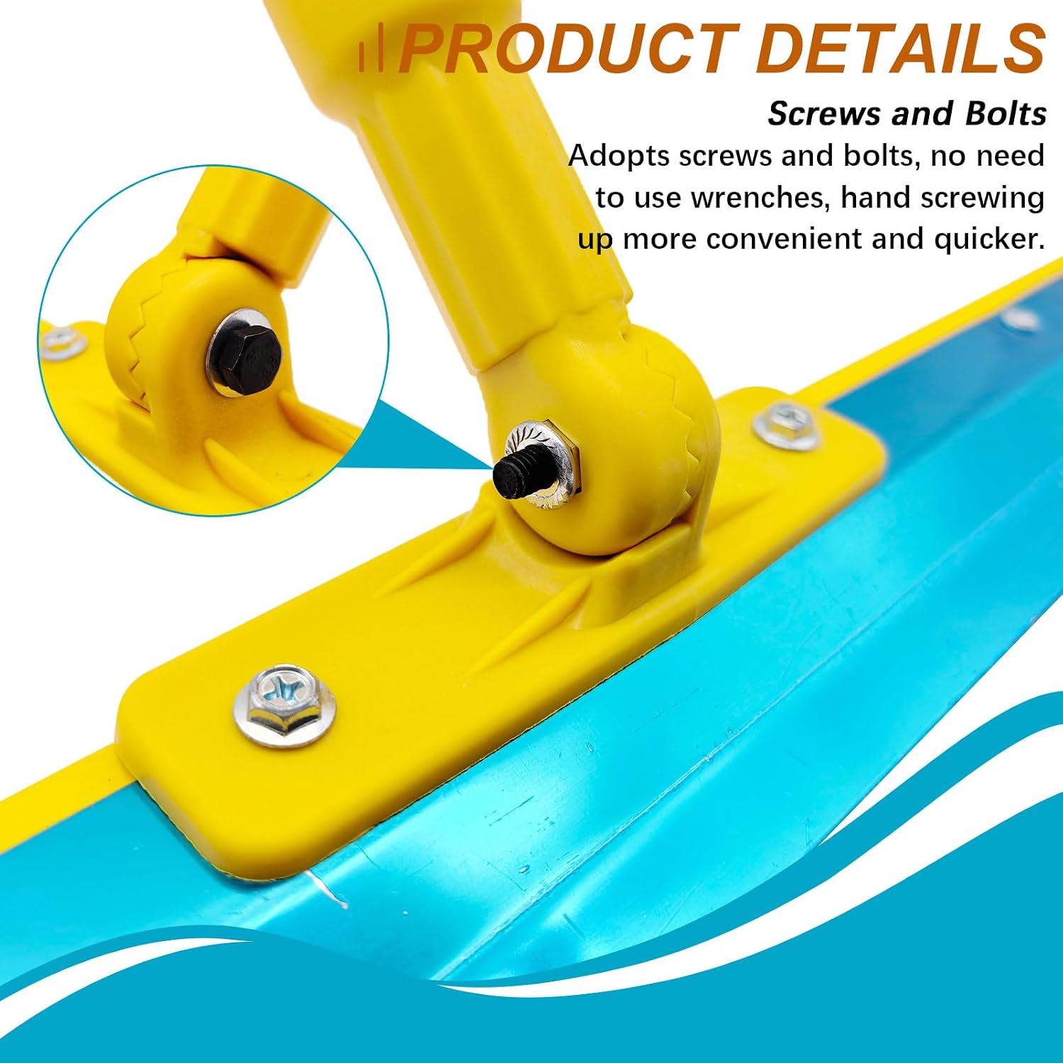 Self Leveling Cement Tool Kit, Flat Self-Leveling Floor Squeegee with Stainless Steel Extension Pole, Lightweight Epoxy Flooring Tool