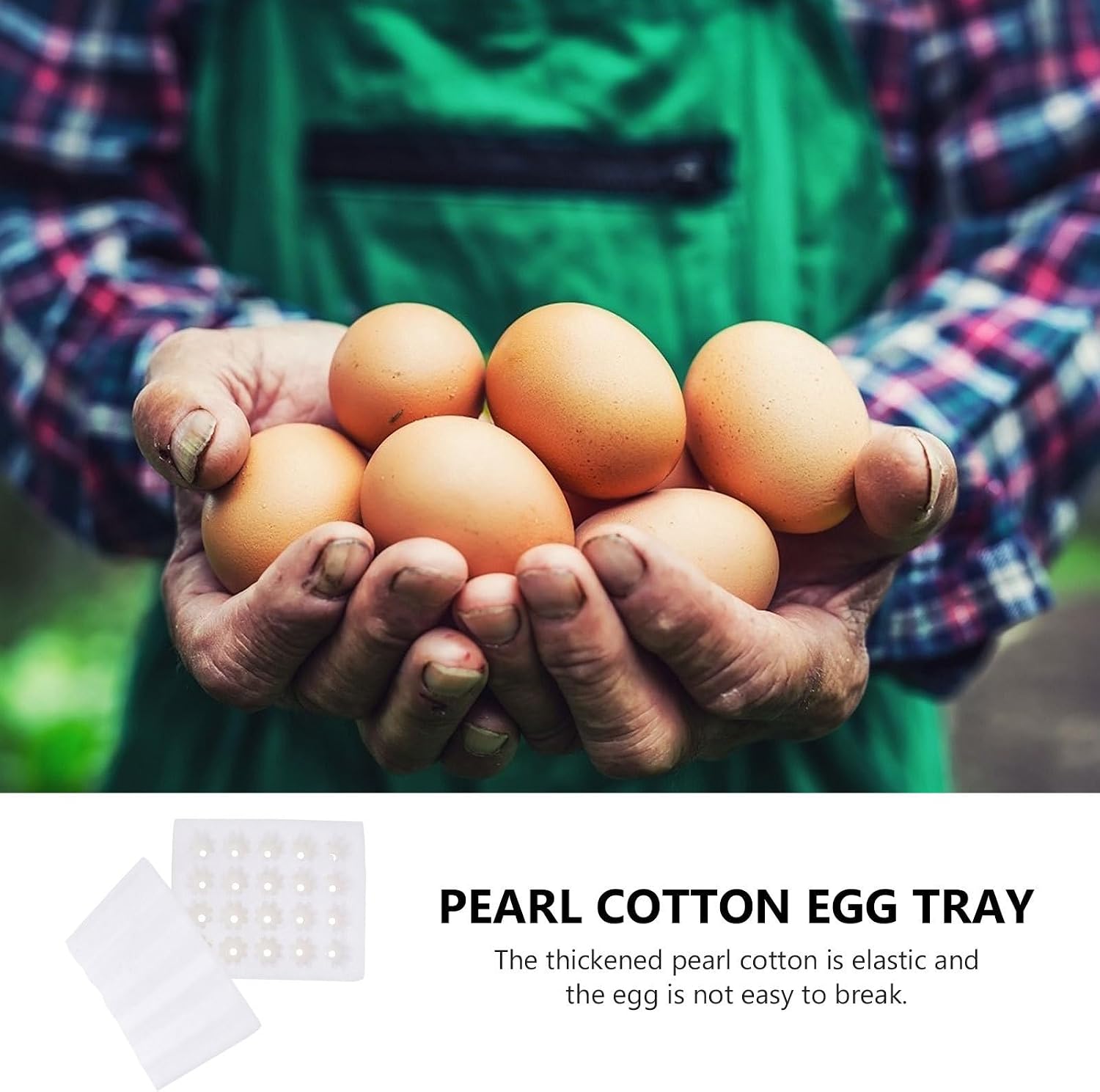 Egg Tray with Lid 4Pcs 20 Grids PE Foam Shockproof White