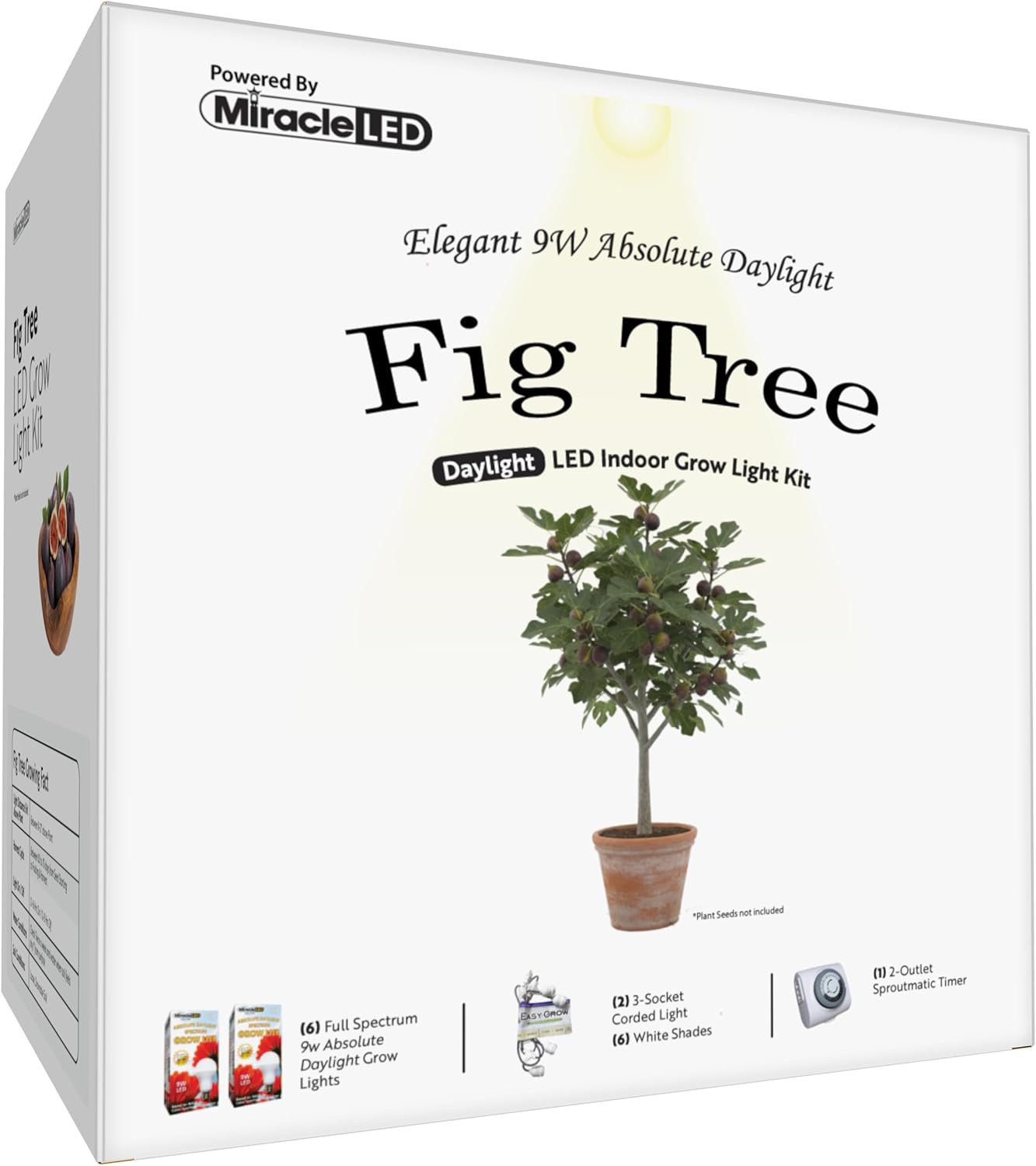 Miracle LED Elegant Fig Tree Starter Grow Light Kit 3-Socket Full Spectrum (2- Pack)