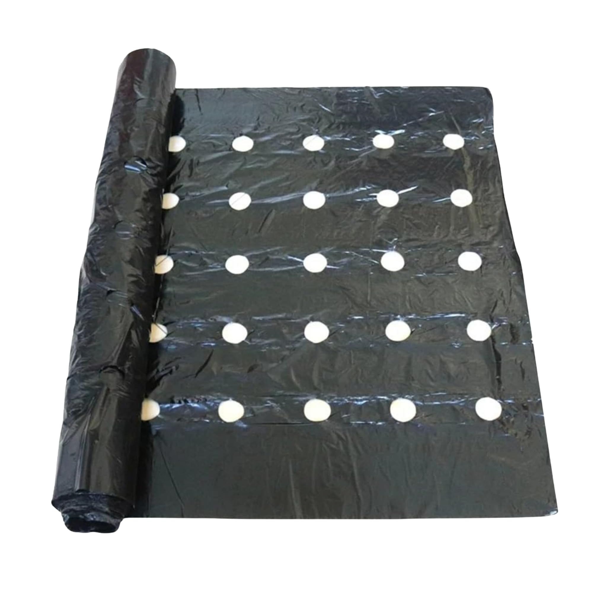 AgriVision Mulching Paper for Onion, Garlic, Cucumber, Green Chili & More - 25 Micron |Width 4 Feet |Length 400 Meter Roll | 4x4 Inch Hole Spacing (10 Lines) (25-MIC-Mulch-Sheet)