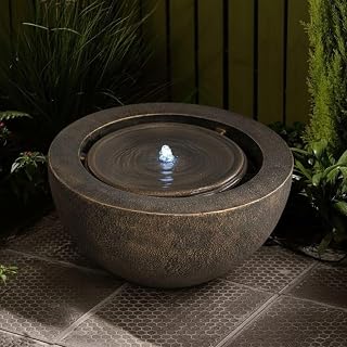 XBrand Round Sphere Fountain with LED Light