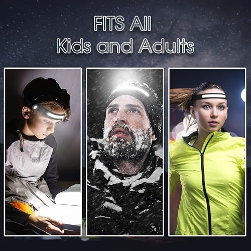 Miniatura 4 de Linterna frontal LED recargable, linterna, faro de casco duro, 5 modos, sensor de movimiento, impermeable, 350 lúmenes, 230 luces de haz ancho, para