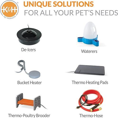 Miniatura 12 de K&H Perfect Climate Deluxe descongelador de estanque, Rojo