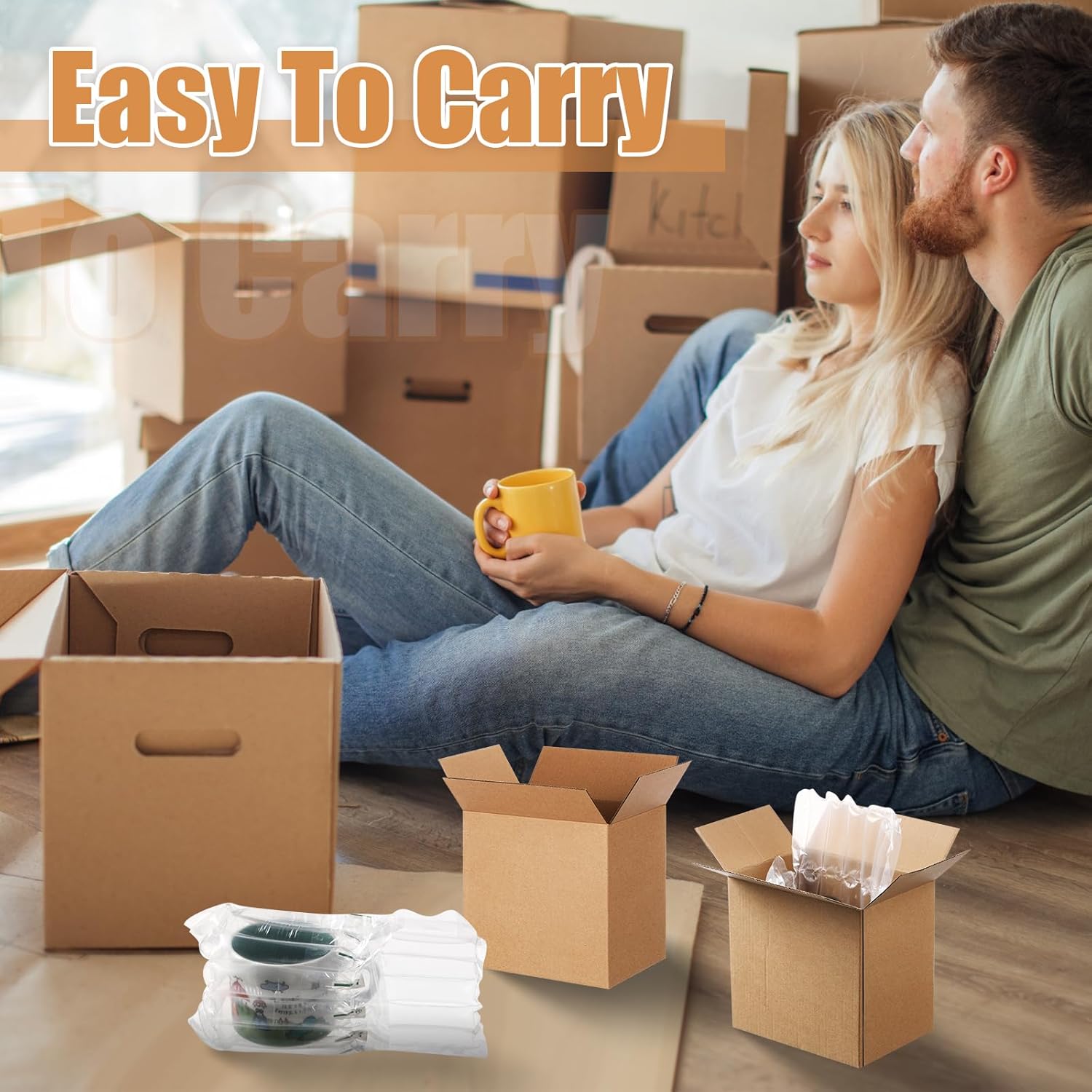 25 Sets 6x4x6 Inches Mug Boxes for Gift, Small Shipping Cardboard Box with Bubble Pouch for 15oz Sublimation Coffee Mug Packaging Gift Box for Wrapping Shipping Storing Fragile Item (Khaki)