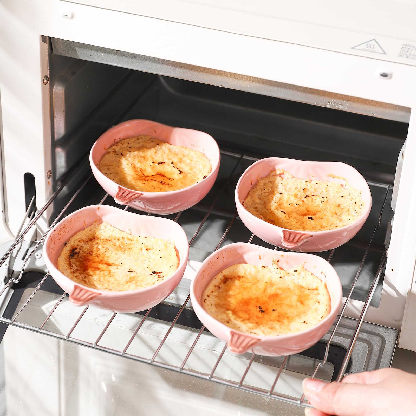 Ramequines de calabaza de 6 onzas, aptos para horno, juego de ramequines de cerámica para hornear crema brulee, soufflé, pudín, cuencos pequeños con forma de calabaza para servir salsas,