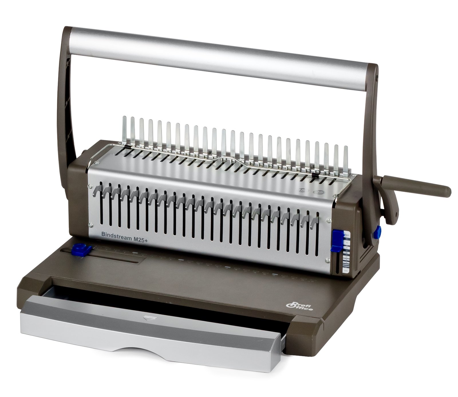 Rilegatrice Bindestream M25+ – Rilegatrice Professionale a Dorsi Plastici per Formati DIN A4, Perfora 25 Fogli & Rilega fino a 450 Fogli, Macchina in Metallo con 24 Punzoni Escludibili