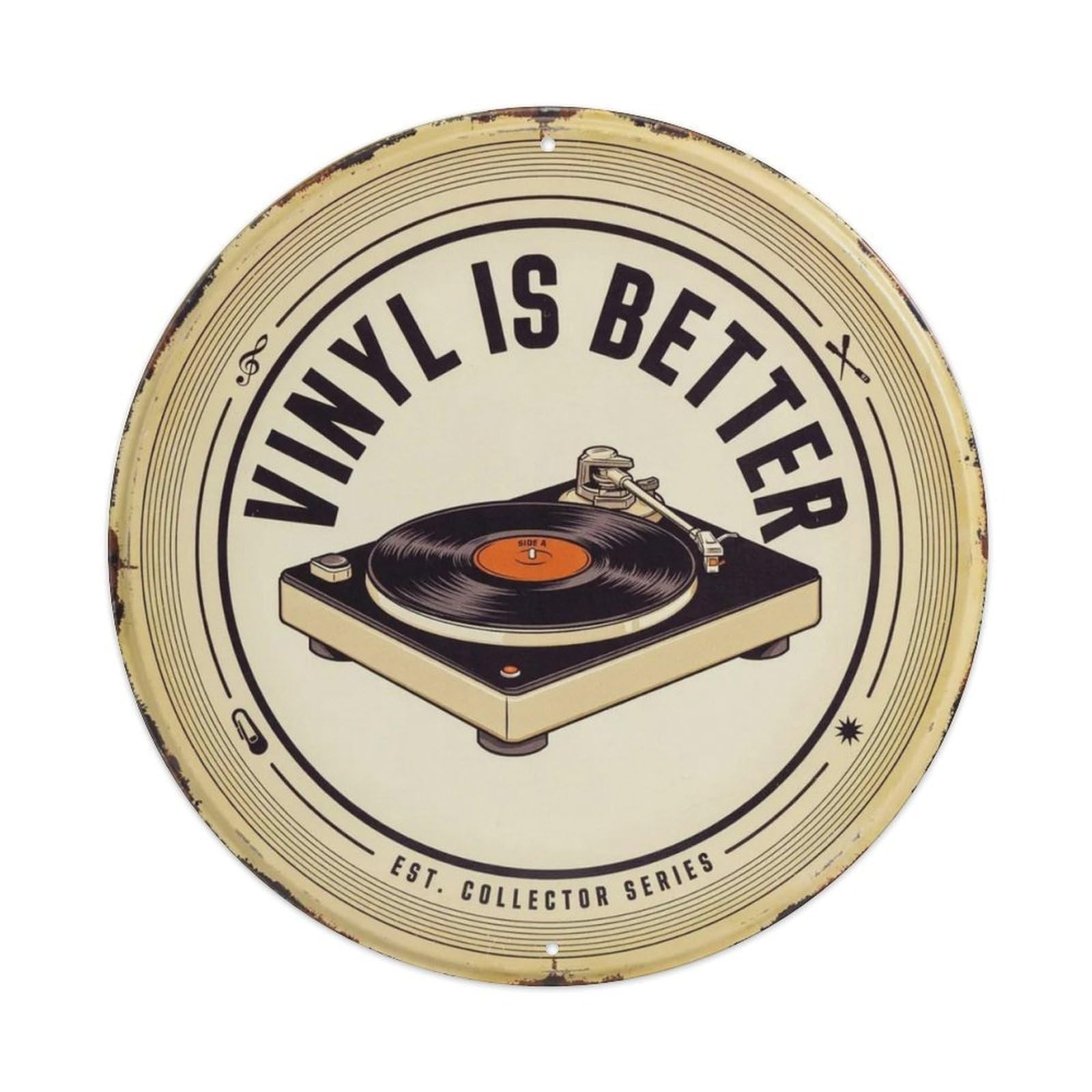 Live Music Lover Vintage Microphone Round Metal Tin Sign Plaque