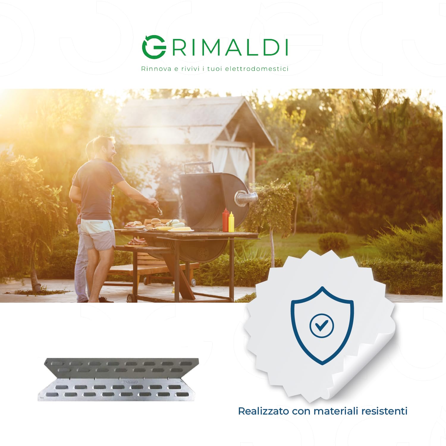 G GRIMALDI DIFFUSORE di Calore per Barbecue -CAMPINGAZ- -Series 2- Tenda per BRUCIATORI cm 59x18