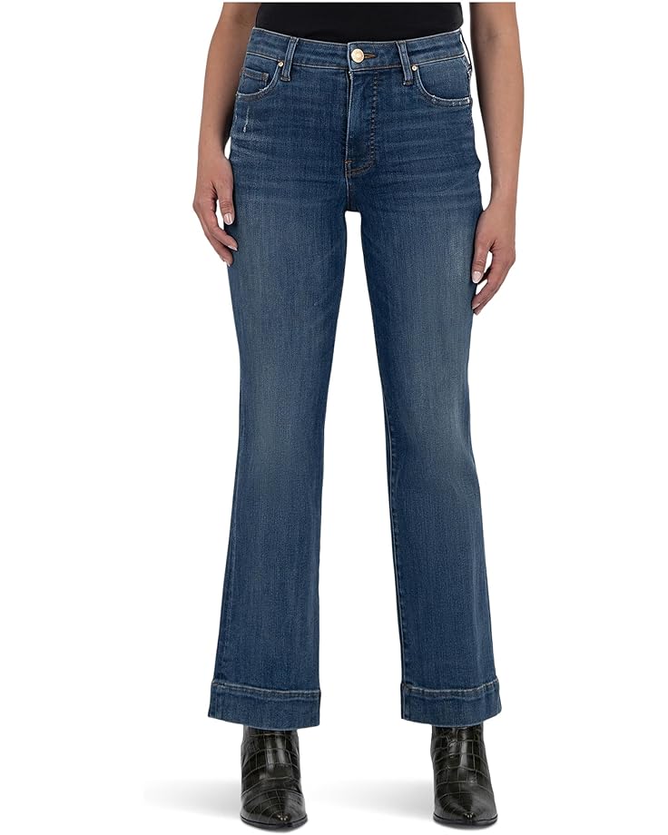 KUT from the Kloth Petite Kelsey High Rise Fab Ab Ankle Flare With Wide Hem - Main View