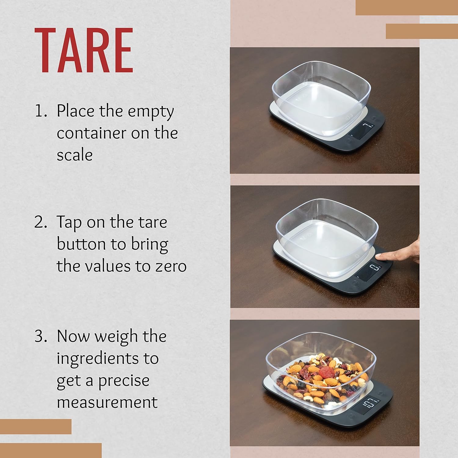 Balance De Cuisine Numérique – Capacité 5 Kg, Précision 5 G – 4 Unités (g, Ml, Oz, Lb) – Plateau En Verre Facile à Nettoyer