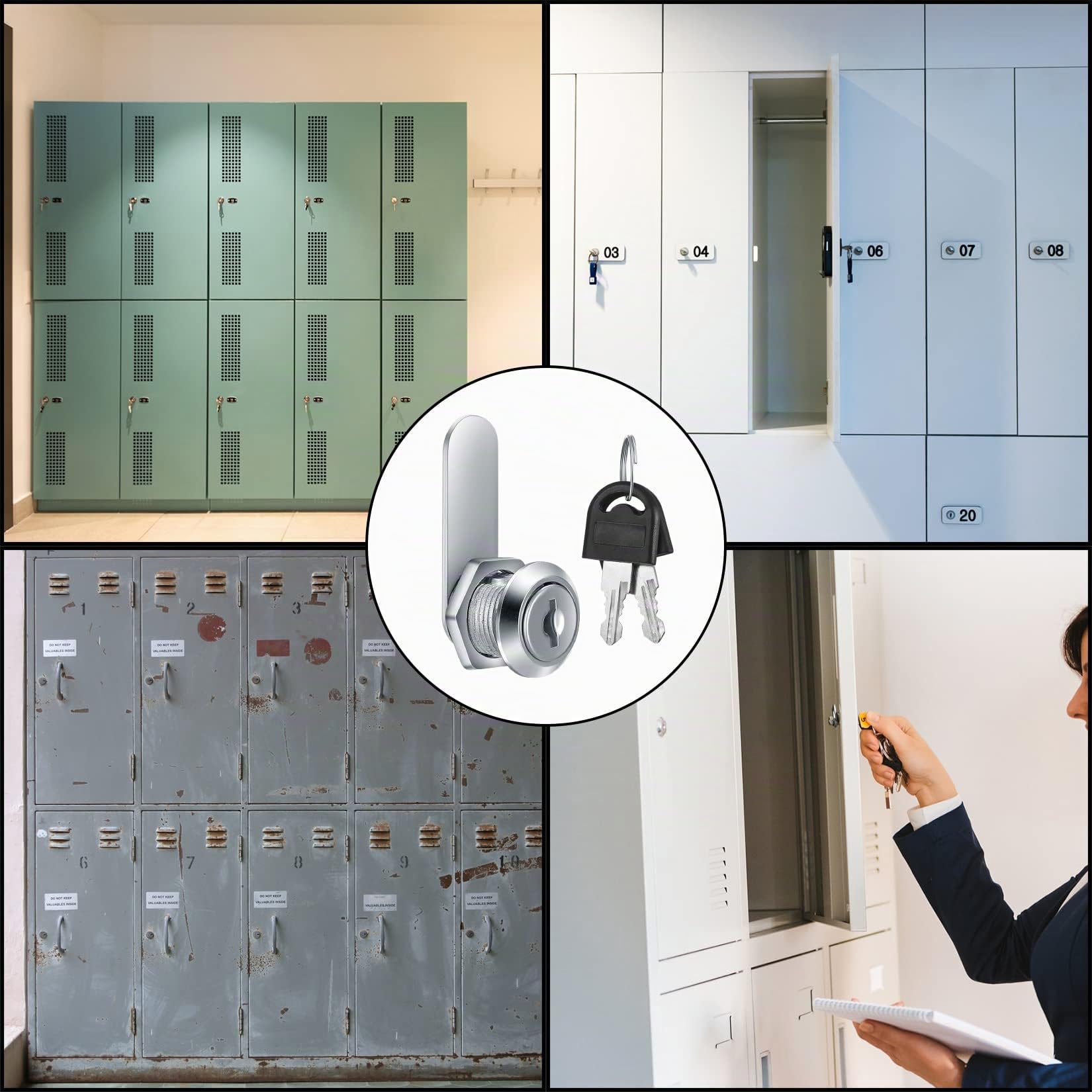6 Piezas 16mm Cerradura de Seguridad para Buzón, Bloqueo de Leva, Seguridad Cerradura Leva con Llaves para Armario TaquillasGabinete Alacena Buzón Cajón, Cerradura de Lengüeta (6)