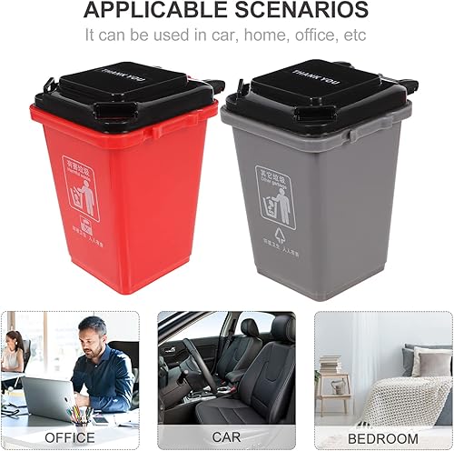 Miniatura 7 de Alipis Mini contenedores para encimera, 2 unidades, mini bote de basura y reciclaje en la acera, cubo de basura en la acera, para lápices, vasos de