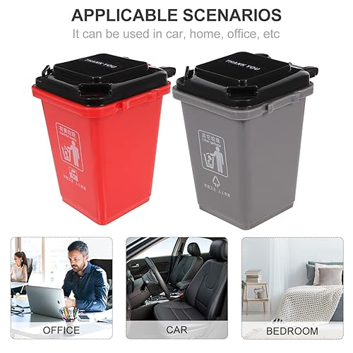 Vista 7 de Alipis Mini contenedores para encimera, 2 unidades, mini bote de basura y reciclaje en la acera, cubo de basura en la acera, para lápices, vasos