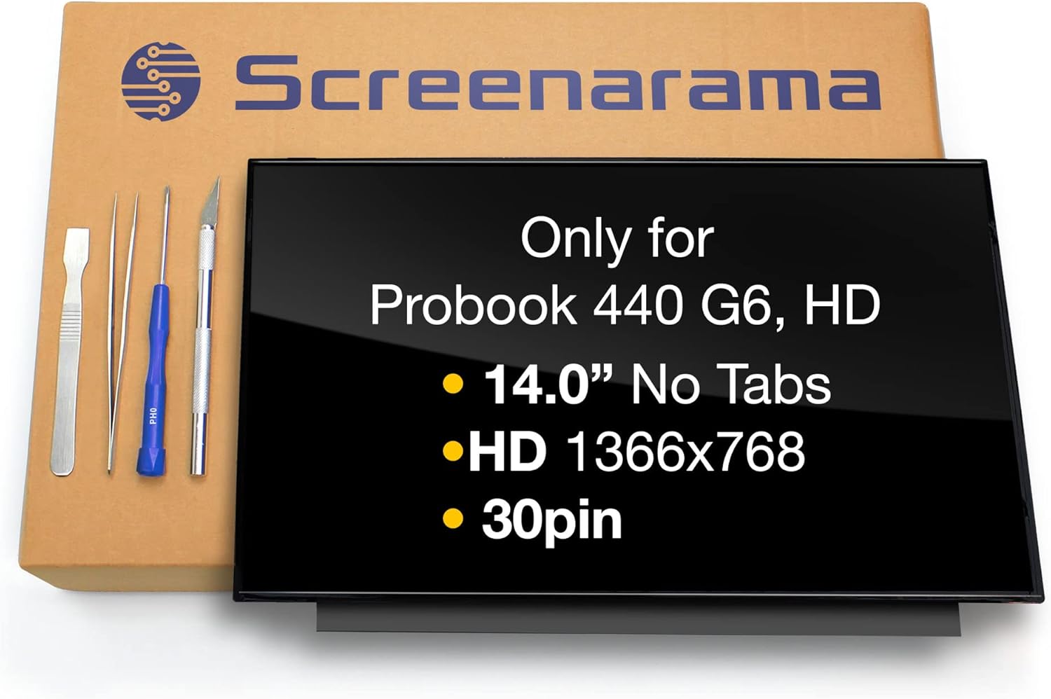 SCREENARAMA New Screen Replacement for N140HCA-EAC REV.C1, No tabs, FHD 1920x1080, IPS, Matte, LCD LED Display with Tools