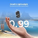 Action Camera 4K, Mini Body Camera with 64GB SD Card, Portable POV Camera for Vlogging, 150° Wide Angle WiFi Thumb Cameras with EIS Stabilization, Charging Case