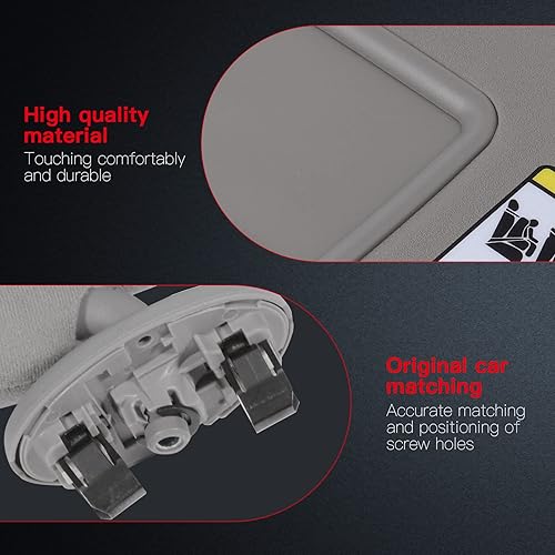 Miniatura 4 de cciyu Espejo parasol gris para parabrisas izquierdo del lado del conductor, repuesto para Toyota para Camry 2006 2007 2008 2009 2010 2011