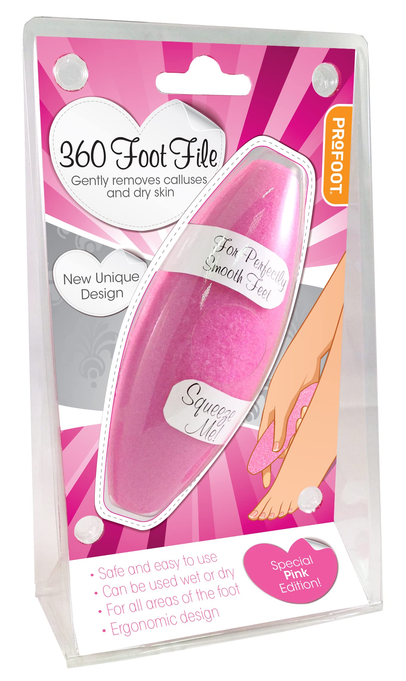 PROFOOT360 Foot File has a Unique Design That Gently removes calluses and Hard Skin Fast, Easily and Effectively