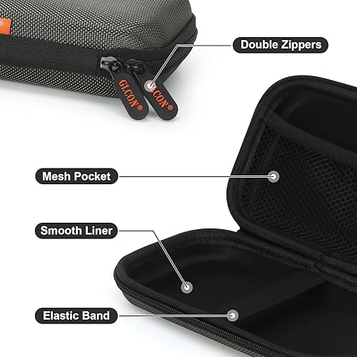 Miniatura 4 de Estuche de viaje de EVA duro a prueba de golpes gris plateado para disco duro externo, banco de energía, teléfono celular, cable, cable, organizador