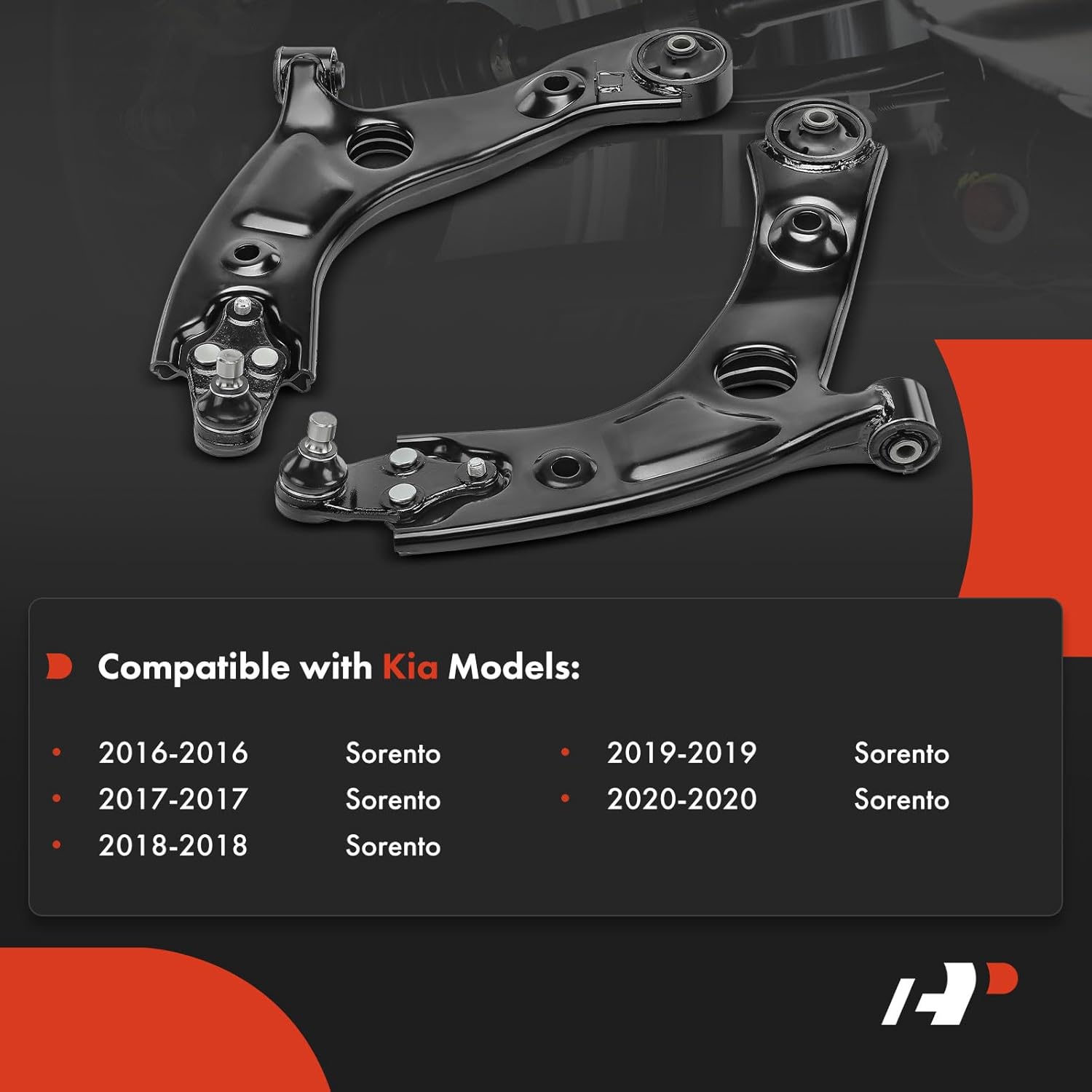 A-Premium 2 x Front Lower Control Arm, with Ball Joint & Bushing, Compatible with Kia Sorento 2016 2017 2018 2019 2020