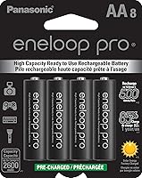 Vista 1 de Eneloop Panasonic BK-3HCCA8BA pro AA Baterías recargables precargadas Ni-MH de alta capacidad, paquete de 8