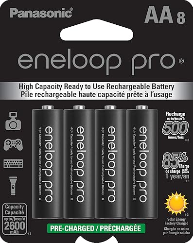 Panasonic Eneloop Nuevas baterías Pro AA de alta capacidad Ni-MH pre recargables Pro AA 8-unidades Funciona hasta -4f
