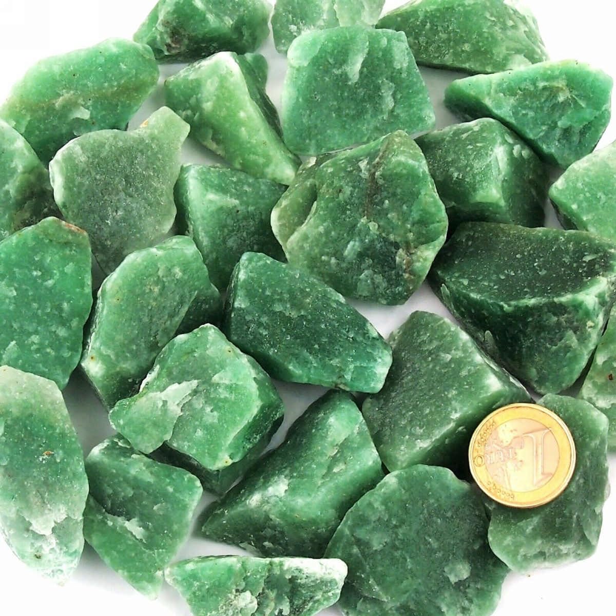 Aventurin Rohsteine grün Ø ca. 30 – 50 mm Edelsteine Heilsteine Wassersteine Glückssteine (Packung Nr. 4 mit 5 Kg)