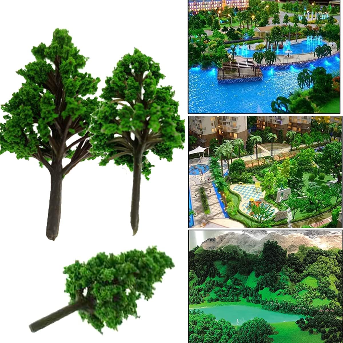 15 PCS Model Trees,Model Miniature Plastic Trees,Miniature Landscape