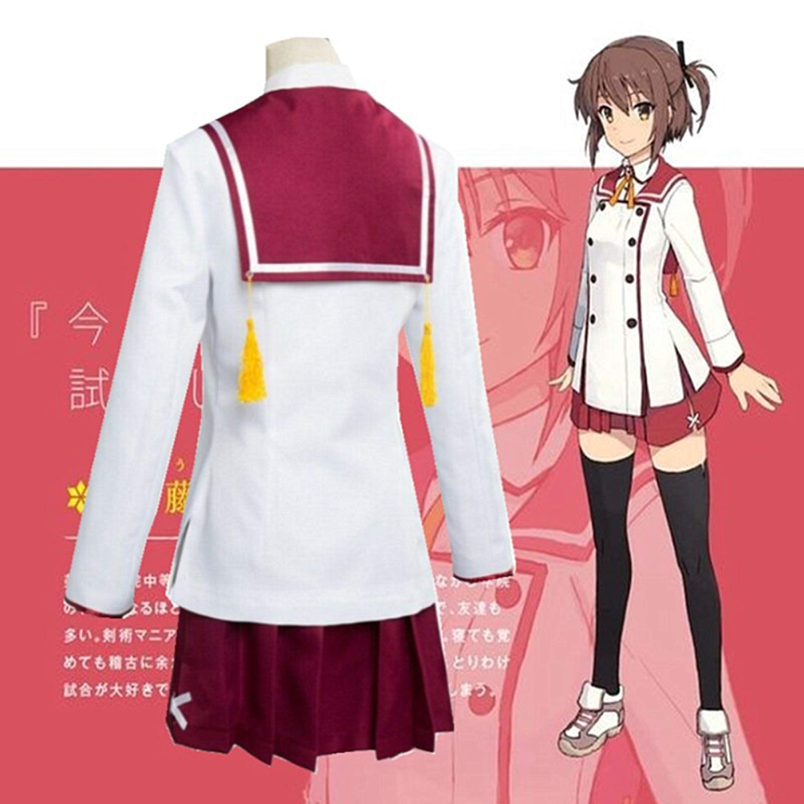 Anime Toji no Miko Cosplay Costume,Uniforme scolastiche utilizzate per le donne Halloween Natale Carnevale Festa a tema Cosplay Kanami ETO, bianco, XXL