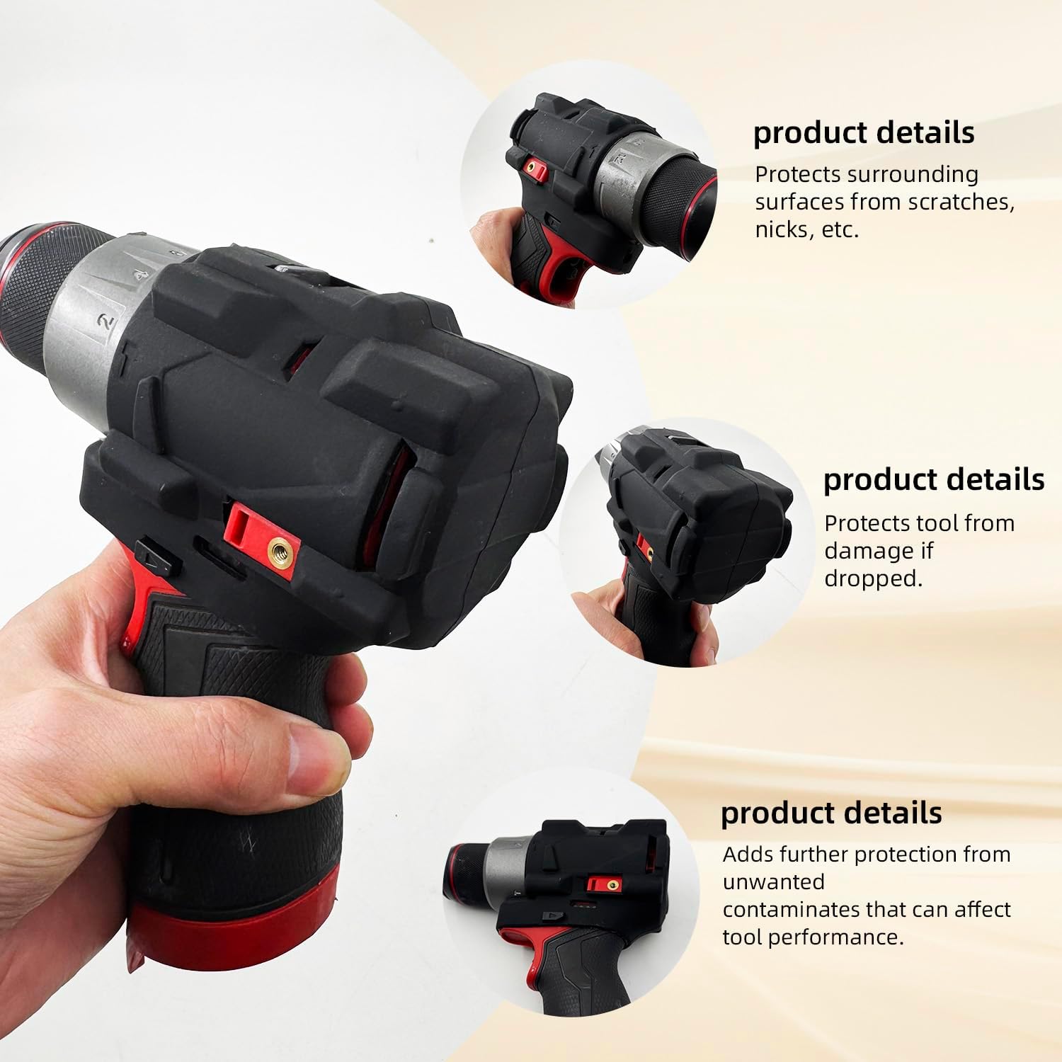 1 Pack Protective Boot49-16-3404 for 12V Fuel Cordless 1/2" Hammer Drill/Driver, Compatible with 3404-20, 3403-20 Models