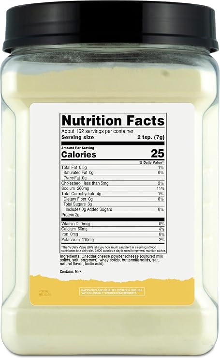 Nutricost Pantry White Cheddar Cheese Powder (2.5 Pounds Per Bottle) - Powdered Cheese :: Great for Cooking, Baking, Popcorn, and More!