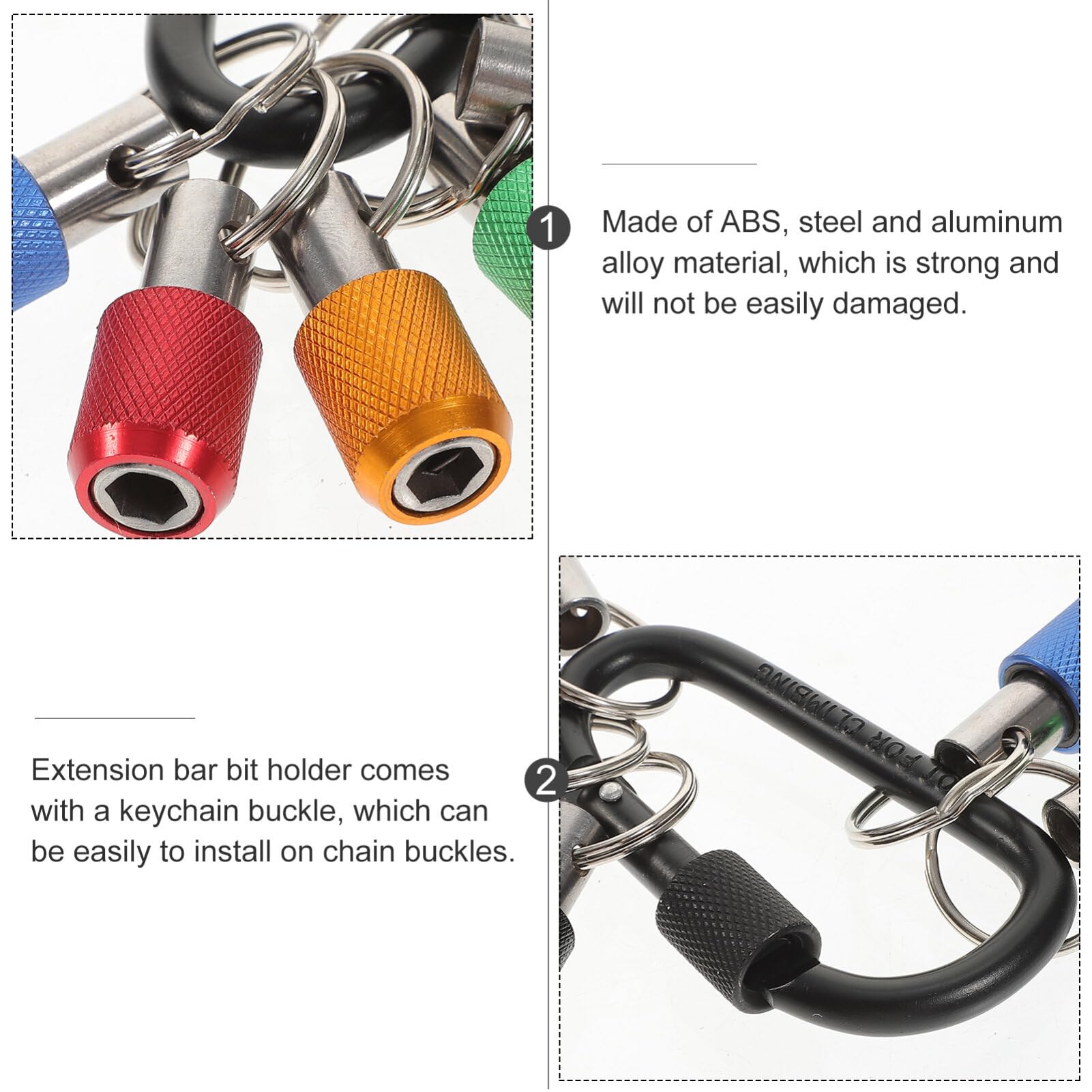 BESTonZON 3sets Porta Punte Per Cacciavite Con Prolunga Portachiavi Pratico e Flessibile Per Punte Avvitatore Per Festività e Uso Quotidiano