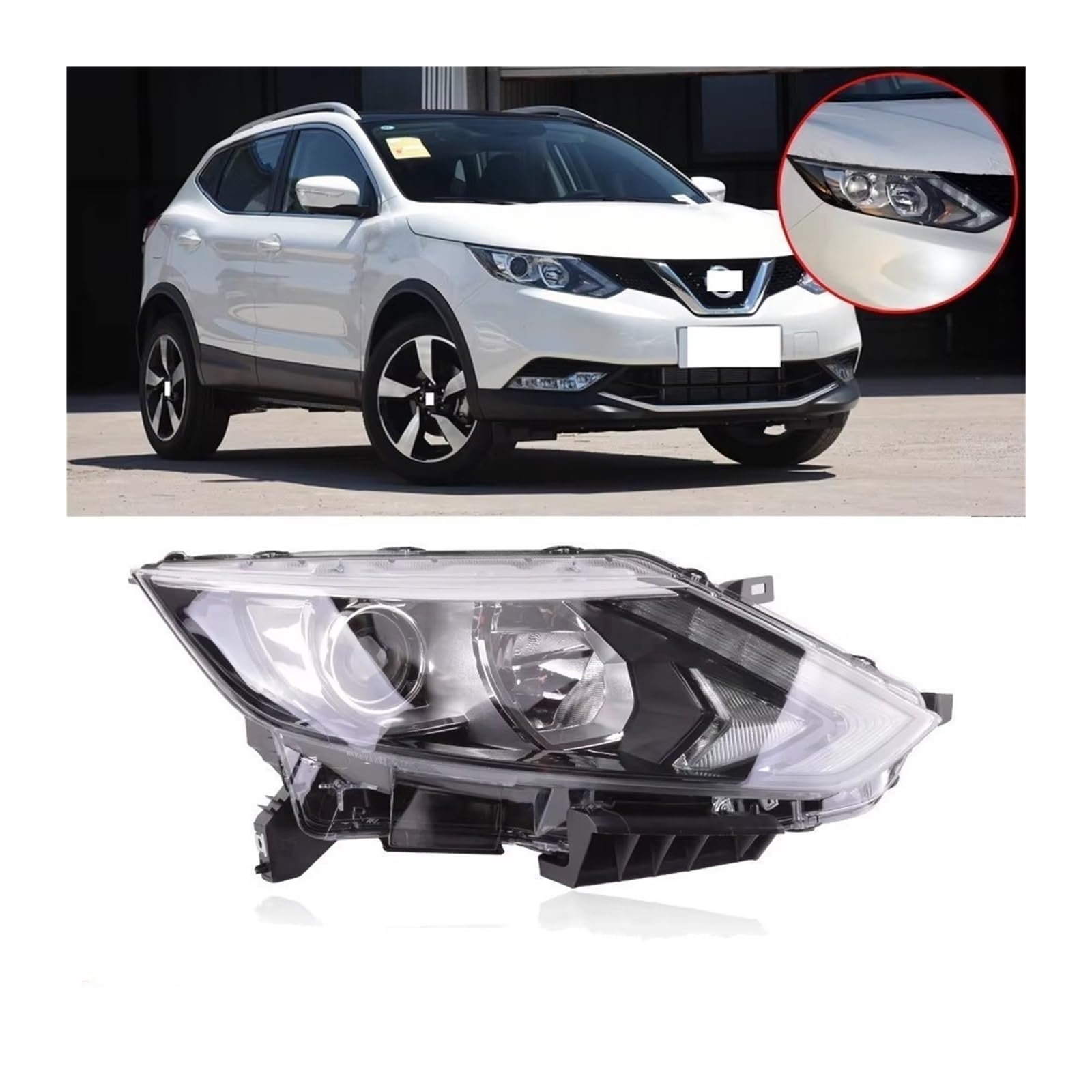 Gruppo Faro Anteriore ZJYZYQ Per Nissan Qashqai J11 2016 2017, Fari Xeno Bianchi, Montaggio Sinistro