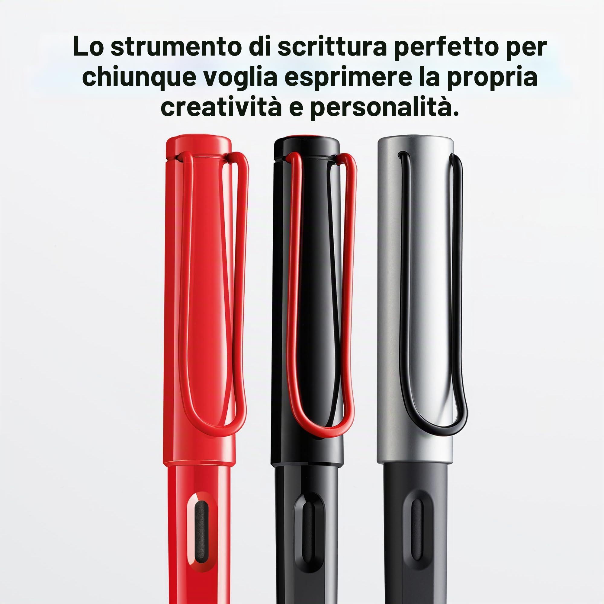 Lamy Set di penne calligrafiche joy AL black - con 3 pennini diversi (1,1/1,5/1,9 mm) - impugnatura ergonomica - 5 cartucce d'inchiostro T 10 blue