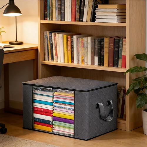 Miniatura 2 de Bolsas de almacenamiento de ropa con cremallera, plegables transparentes con tapas y asa, para manta, ropa, edredón, organización del armario,