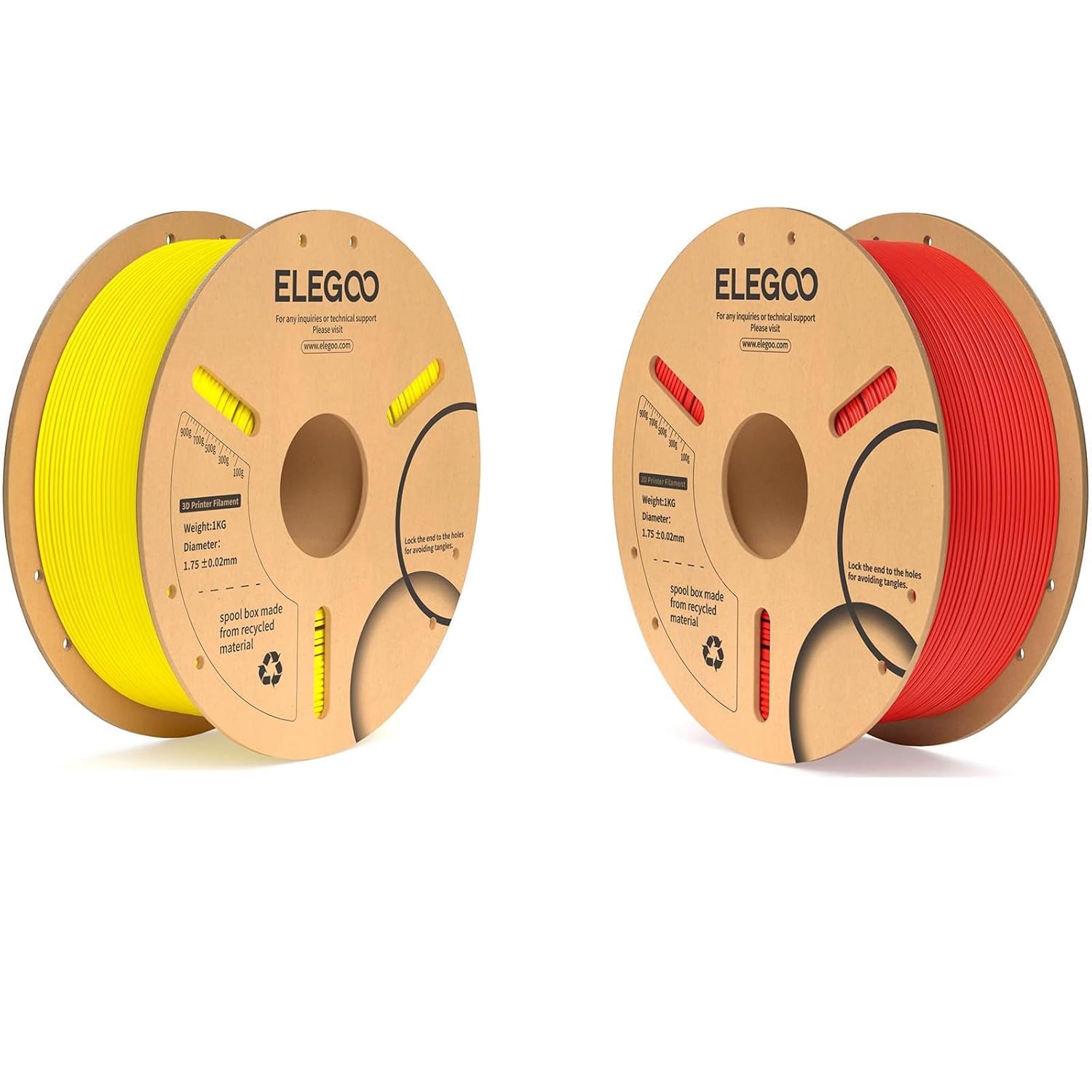 PLA Plus Filament Yellow 1KG & PLA Filament Red 1KG